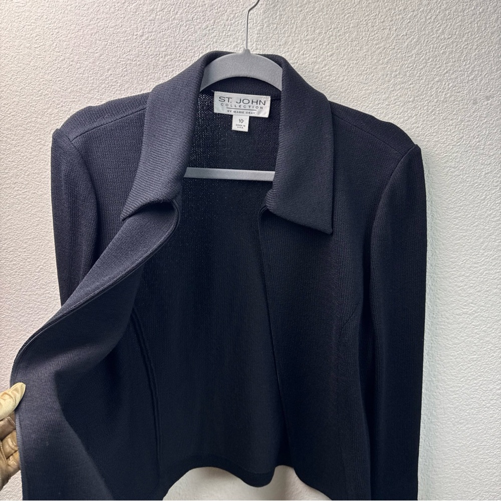 St. John Black Women's Jacket 10 - Picture 7 of 9